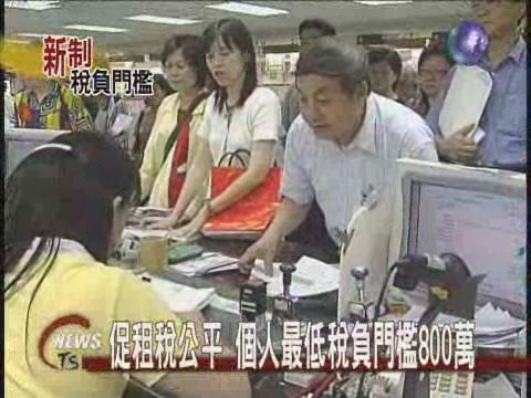 最低稅負起徵點個人門檻800萬 | 華視新聞