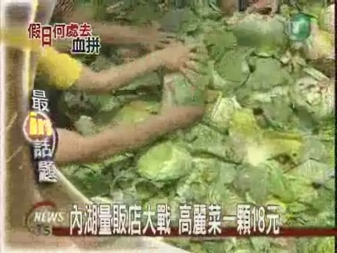內湖量販店大戰高麗菜一顆18元 | 華視新聞