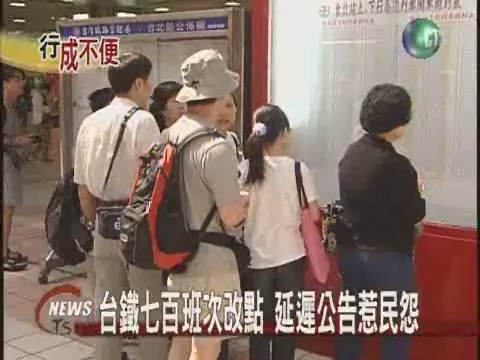 台鐵七百班次改點延遲公告惹民怨 | 華視新聞