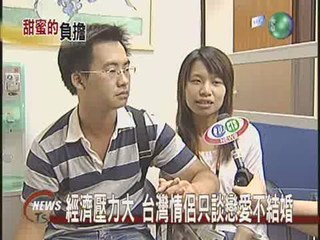 經濟壓力大 台灣情侶只戀愛不結婚