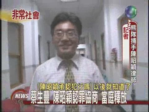 蔡生豐 陳昭穎認罪協商 當庭釋放 | 華視新聞