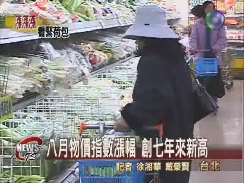 八月物價指數漲幅 創七年來新高 | 華視新聞