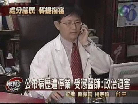 公布病歷遭停業受  懲醫師反彈 | 華視新聞