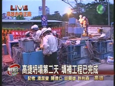 高捷坍塌第二天 填補工程已完成 | 華視新聞