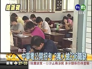 中華電招考 三萬人搶236職缺