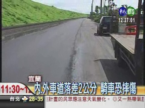 柏油路鋪一半 落差2公分恐摔車 | 華視新聞