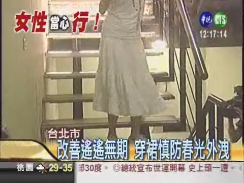 停車場樓梯鏤空 裙下春光外洩? | 華視新聞