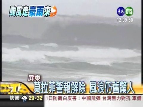 莫拉菲警報解除 風浪仍舊驚人 | 華視新聞