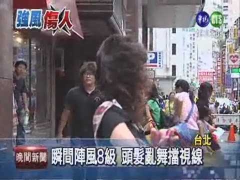 台北8級瞬間強風 站都站不穩 | 華視新聞