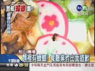 松山機場"加料"麵 蟑螂在"泡湯"!