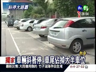 斜停大路霸 拒付費還擋車位