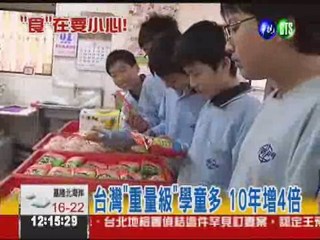 台灣小胖子暴增 10年多4倍!