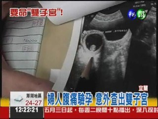 婦人腹痛驗孕 意外查出雙子宮