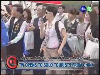 TW OPENS TO SOLO TOURISTS FROM CHINA