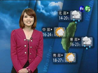 2012.03.13 華視夜間氣象 莊雨潔主播