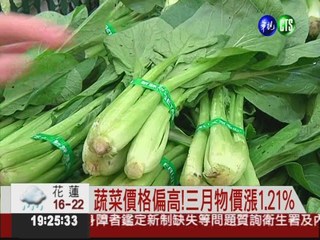 蔬菜價格偏高! 3月物價漲1.21%