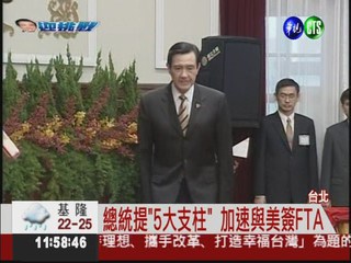 馬就職演說 5大支柱打造幸福台灣