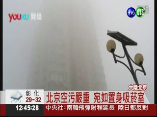 北京空污嚴重 呼吸就像抽菸!