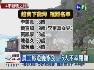 越南下龍灣撞船 5台灣客溺斃