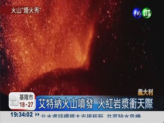 艾特納火山大爆發 火焰秀超震撼