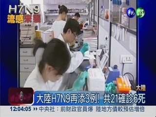 大陸H7N9再添3例! 共21確診6死