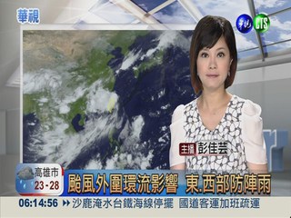 颱風外圍環流影響 東.西部雷陣雨