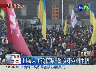 抗議貿易政策 烏克蘭10萬人上街