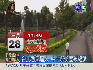台北熱氣逼人 中午32.3度破紀錄