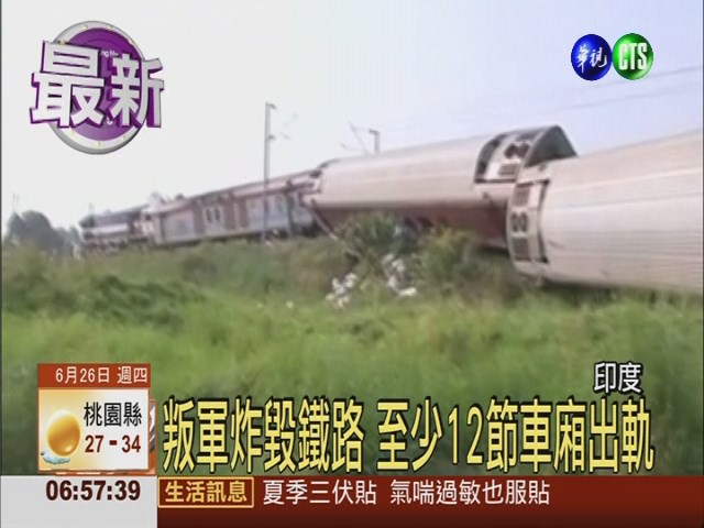 印度傳恐攻 火車出軌釀4死8傷 | 華視新聞