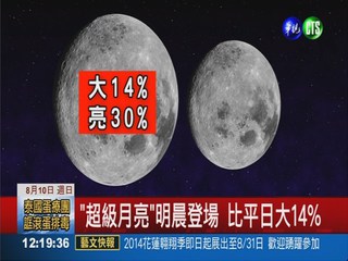 "超級月亮"明晨登場 比平日大14%