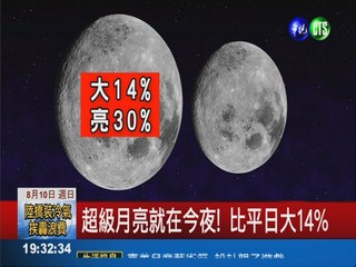 超級月亮就在今夜! 比平日大14%
