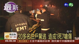 台中鐵皮屋暗夜火 釀1死7嗆傷
