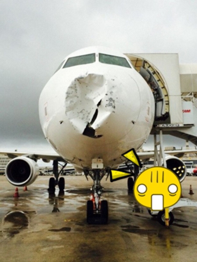 冰雹險釀空難 客機慘遭毀容 | 華視新聞