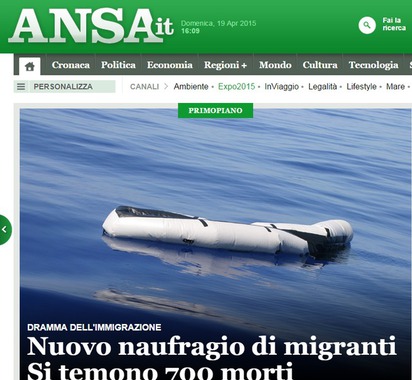 地中海難民船翻覆 700人恐溺斃 | 翻自義大利通訊社