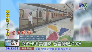 悠遊卡逃票難防 台鐵擬取消9折