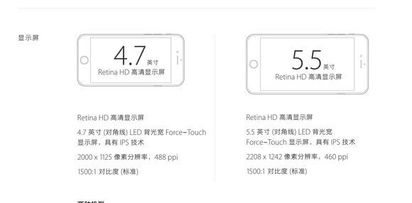 iPhone6S有新玫瑰金? 官網照流出 | 網頁上的規格。