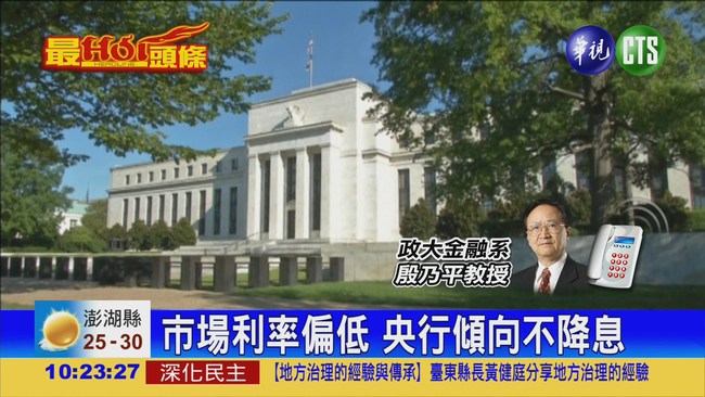 市場利率偏低 央行傾向不降息 | 華視新聞