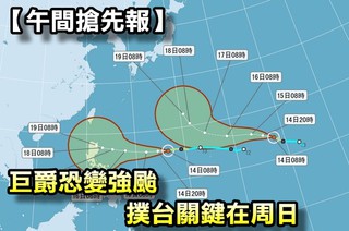 【午間搶先報】颱風巨爵撲台? 關鍵在本周日