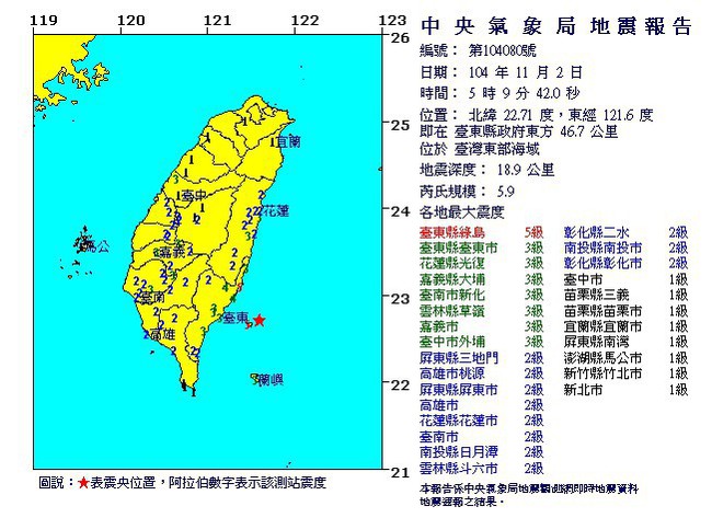 【華視起床號】清晨05:09台東地震  規模5.9 | 華視新聞