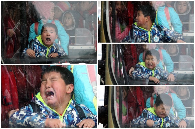 塞啊! 大雪天擠公車 痛哭的男童爆紅 | 華視新聞