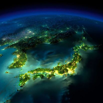 從外太空看台灣夜景 比強國還耀眼! | 日本、南韓的夜景燈火通明，而北韓則一片漆黑。