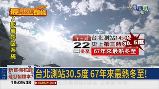 台北30.5度 67年來最熱冬至!