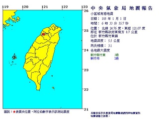 【華視最前線】最新! 06:33新竹芮氏規模3.1地震
