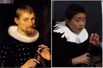 小學生搞創意 模仿世界名畫超可愛! | 荷蘭畫家魯本斯（Peter Paul Rubens）作品《男子畫像》