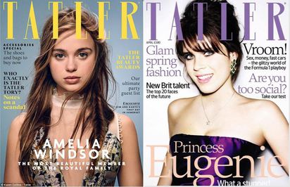 打敗凱特王妃！英20歲公主被封「最美皇室成員」 | 英國皇室第2次登上雜誌封面.2008年女皇孫女尤金妮婭公主（右）是首登.（左）阿梅莉亞公主