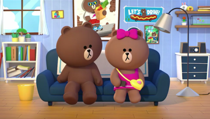 熊大妹妹"CHOCO"貼圖 4月5日台日同步上線 | LINE表示，熊大妹妹注重保養，膚色比熊大白。