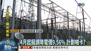 4月降電價9.56% 張景森提暫緩