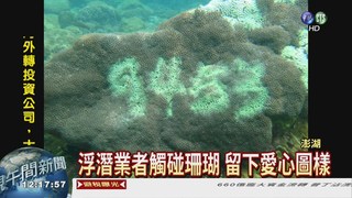 浮潛觸碰珊瑚! 手繪數字惹議