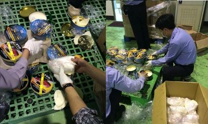 台中海關破貨櫃毒品走私 市值逾10億 | 台中檢警查獲藏毒於洗車蠟罐中.