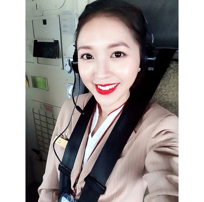 驚見超正空姐! 阿酋航空越南籍小清新 | 空姐工作照。